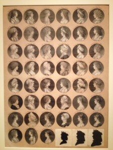 Collage of engraved portraits on exhibition at the National Portrait Gallery in "A Will of their Own: Judith Sargent Murray and Women of Achievement in the Early Republic."