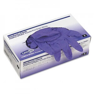 Kimberley-Clark Safeskin Purple Nitrile Powder Free Exam gloves. Read my post on getting rid of white cotton gloves for museum use and switching to nitrile here. 