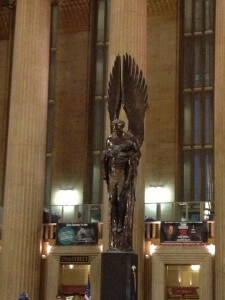 Philadelphia's 30th Street Station on a Saturday night, the usual bustle gone.