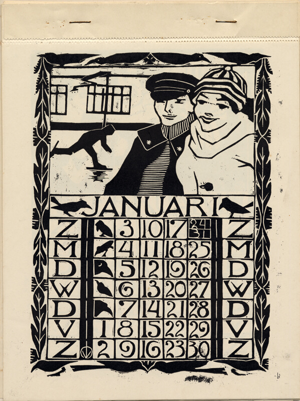 Dutch Art Nouveau calendar. Wolfsonian Library, Florida International University. XB1993.170